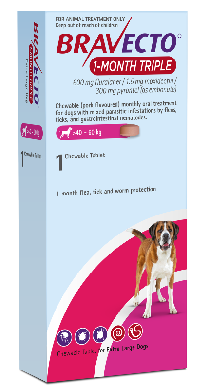 Bravecto 1-Month Triple Chew for Dogs - Singles