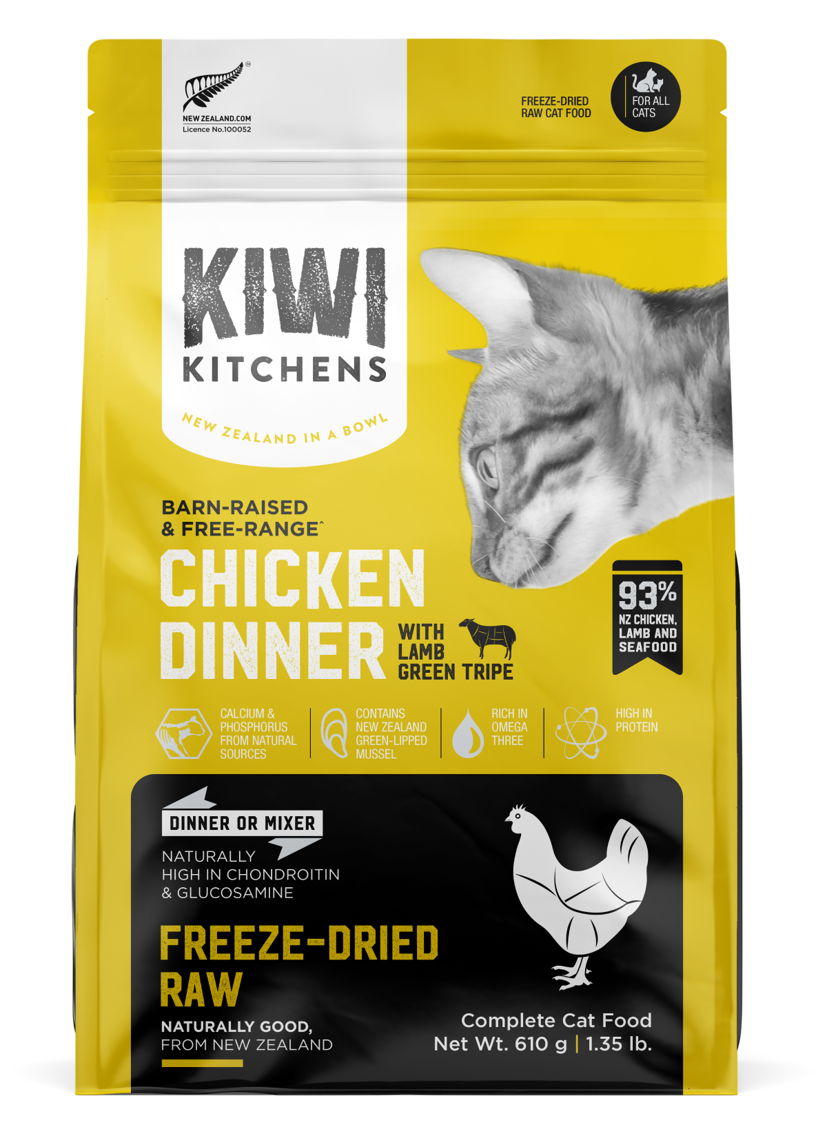 Kiwi Kitchens Freeze-Dried Raw Chicken Dinner with Lamb Green Tripe Cat Food