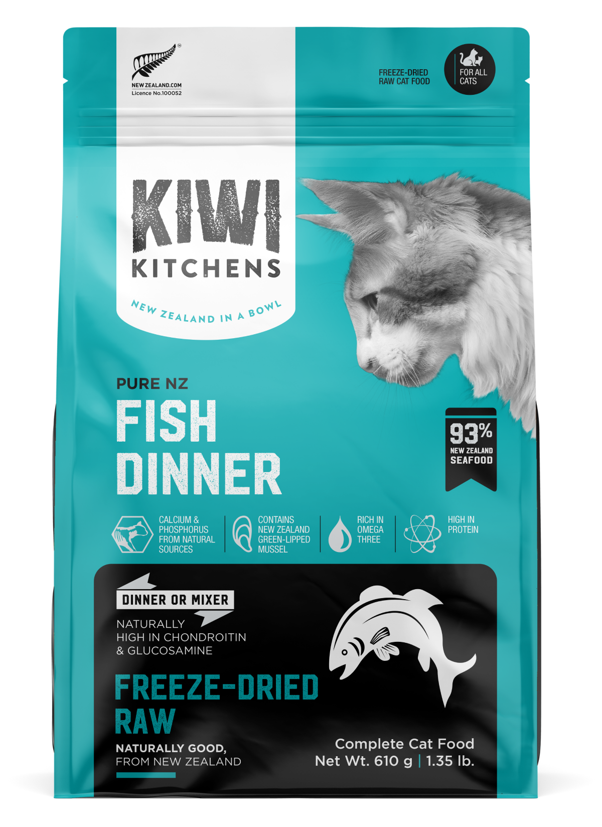 Kiwi Kitchens Freeze-Dried Raw Pure NZ Fish Dinner Cat Food