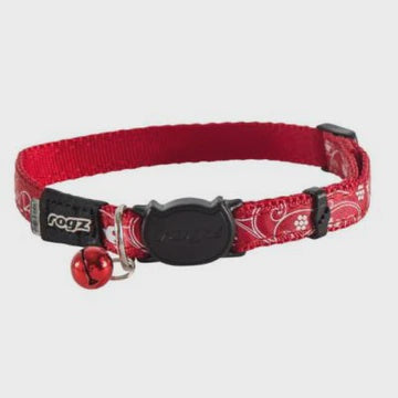 Silkycat Safeloc Cat Collar Red Filigre 11mm