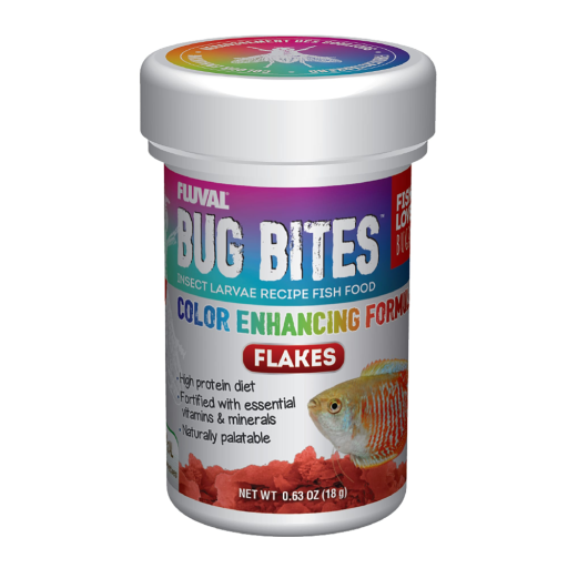 Fluval Bug Bites Insect Larvae Color Enhancing Fish Flake