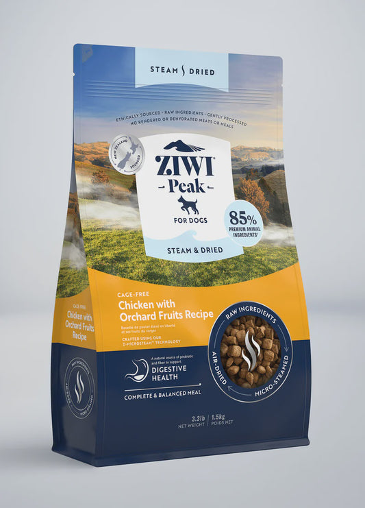 Ziwi Peak Steam & Dried Chicken with Orchard Fruits Dog Food Recipe