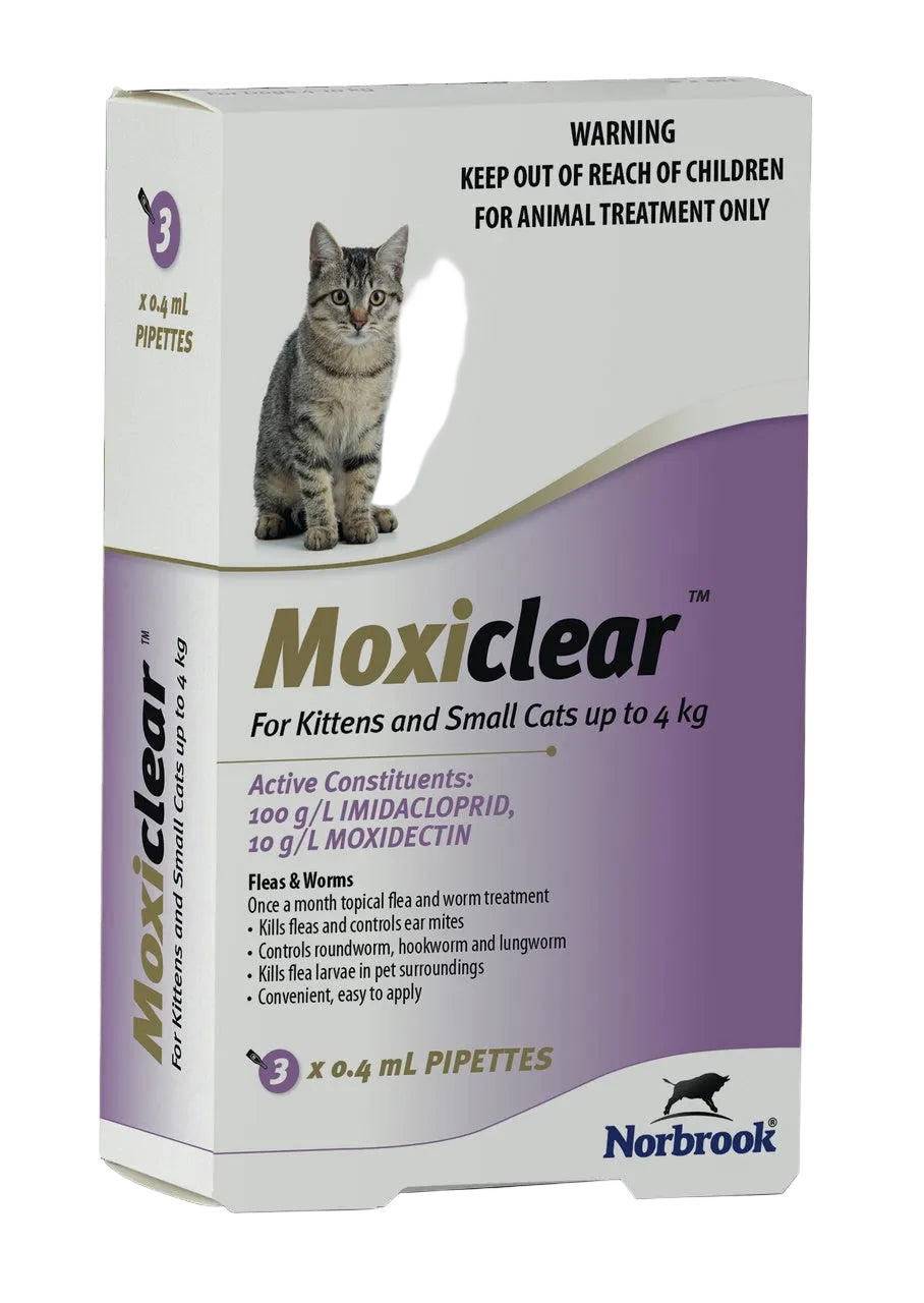 Moxiclear Small Cat and Kitten 0-4kg 3pk