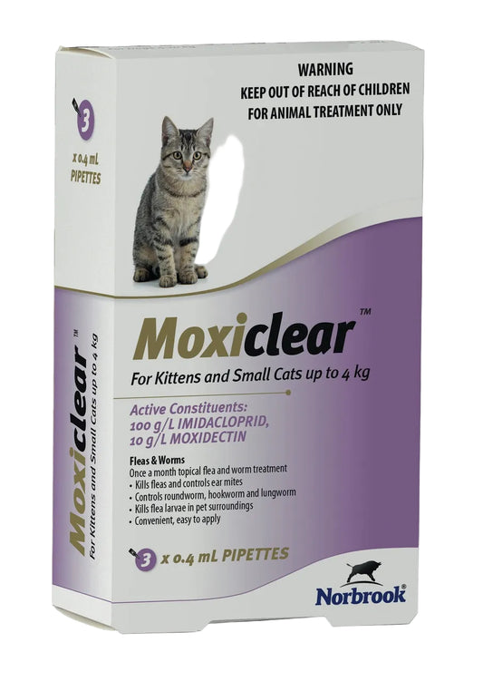Moxiclear Small Cat and Kitten 0-4kg 3pk