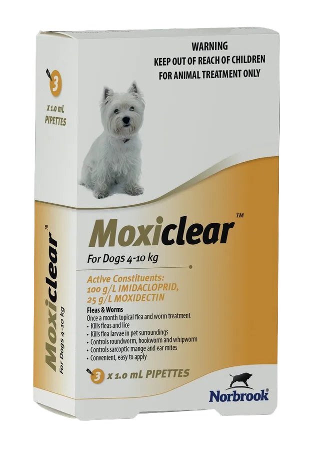 Moxiclear Dog 4-10kg 3pk