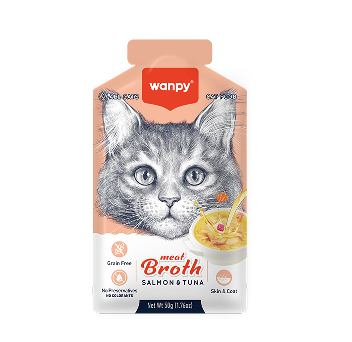 Wanpy Meat Broth Salmon & Tuna for Cats