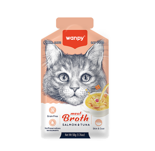 Wanpy Meat Broth Salmon & Tuna for Cats