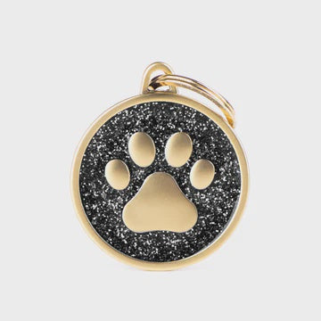 Shine Gold Circle Black Paw