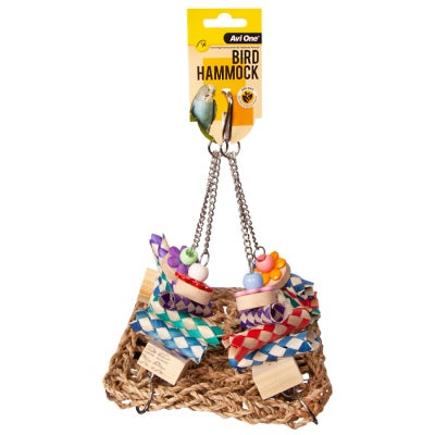 Avi One Bird Hammock Natural Natural 2 Hook 18 x 18cm