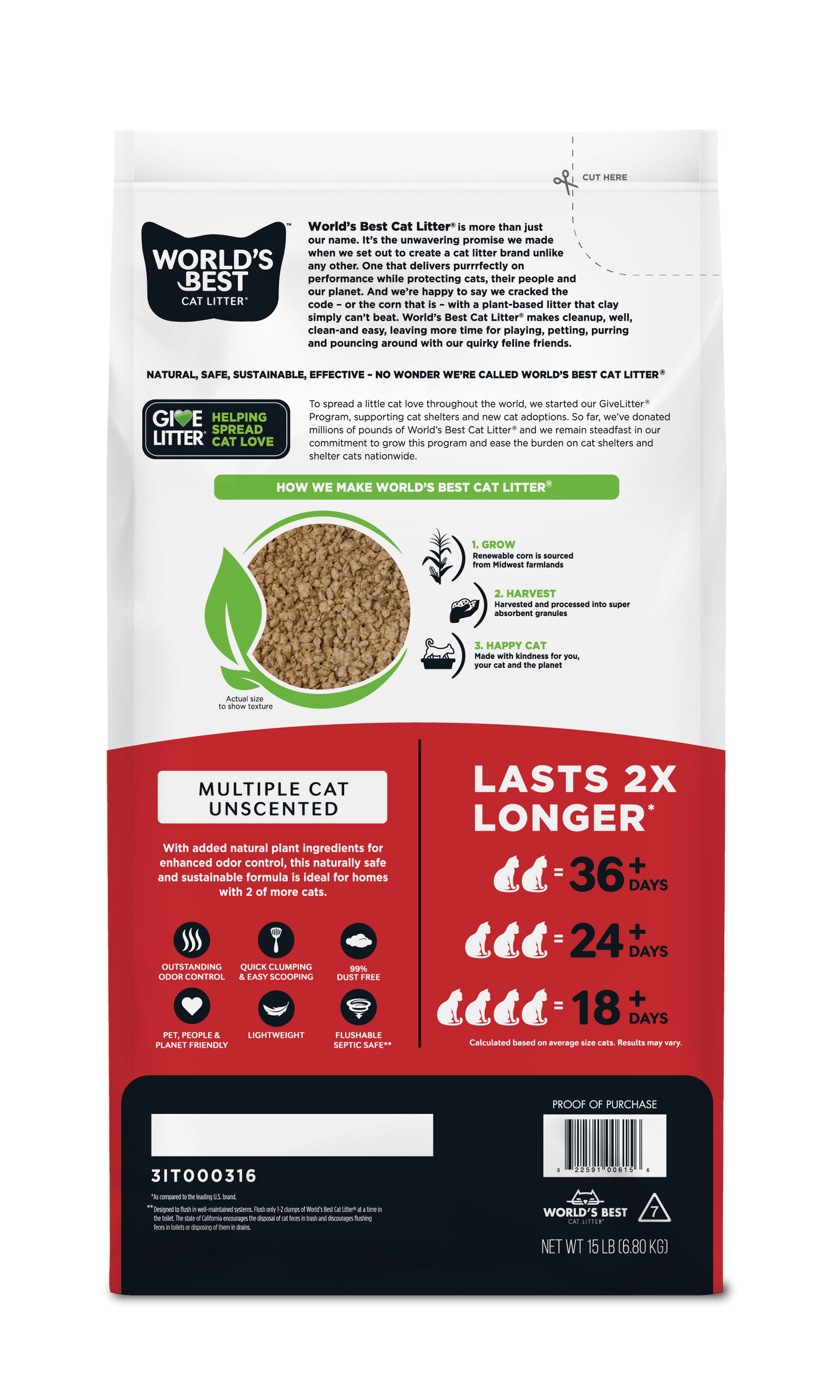 Worlds Best Cat Litter - Multiple Cat 3.18kg