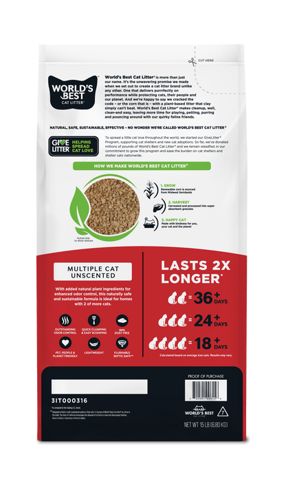Worlds Best Cat Litter - Multiple Cat 3.18kg