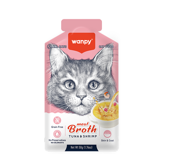 Wanpy Meat Broth Tuna & Shrimp for Cats