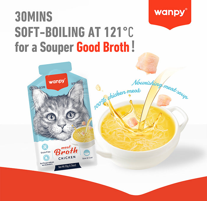 Wanpy Meat Broth Chicken for Cats – 50g Pouch