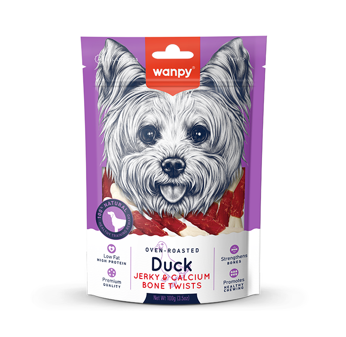 Wanpy Duck Jerky & Calcium Bone Twists – 100g