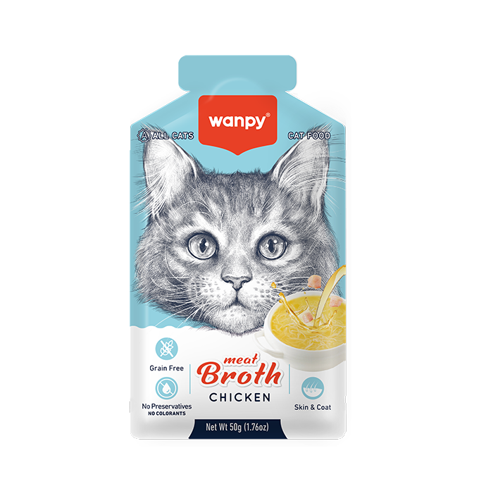 Wanpy Meat Broth Chicken for Cats – 50g Pouch