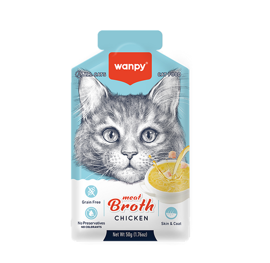 Wanpy Meat Broth Chicken for Cats – 50g Pouch