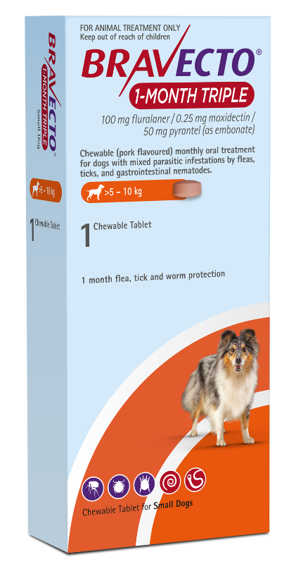 Bravecto 1-Month Triple Chew for Dogs - Singles