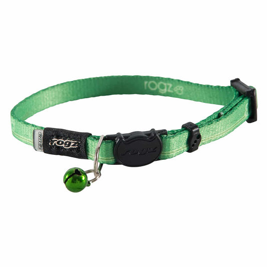 Kiddycat Safeloc Collar Lime Paws 8mm