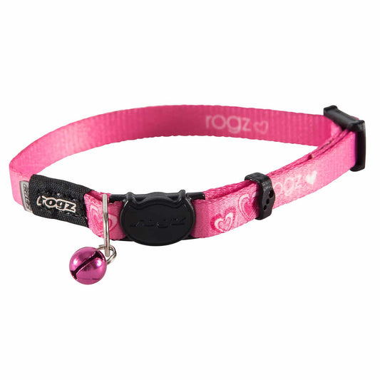 Kiddycat Safeloc Collar Pink Hearts 11mm