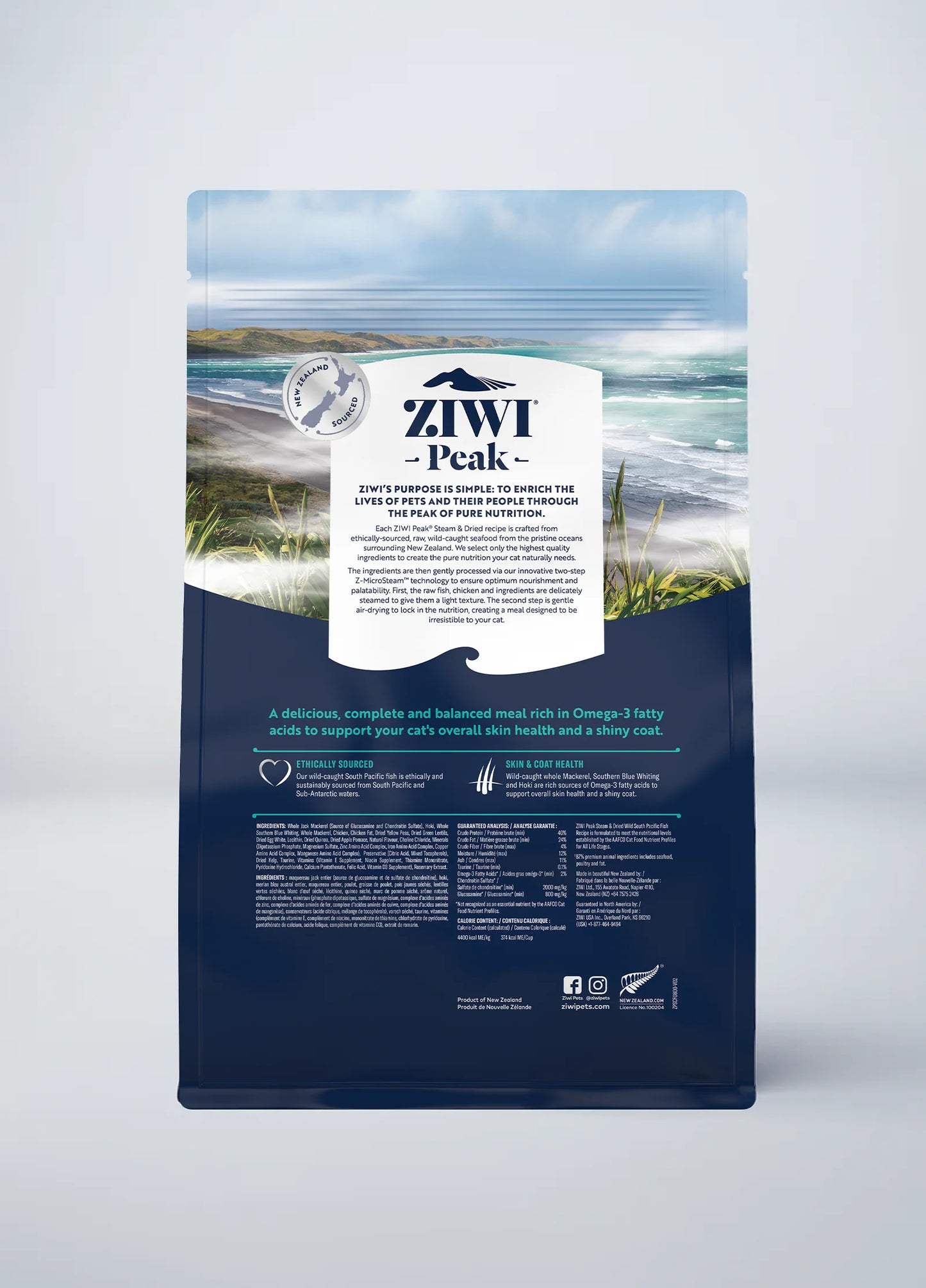 ZIWI Peak Steam & Dried - Wild South Pacific Fish Cat Food Recipe