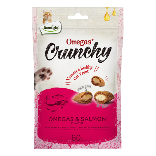 Dentalight Crunchies Cat Treat Omegas & Salmon Flavour 60g