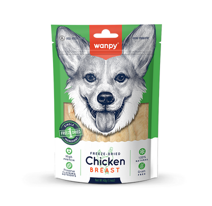 Wanpy Freeze Dried Chicken Breast Dog Treat 40g