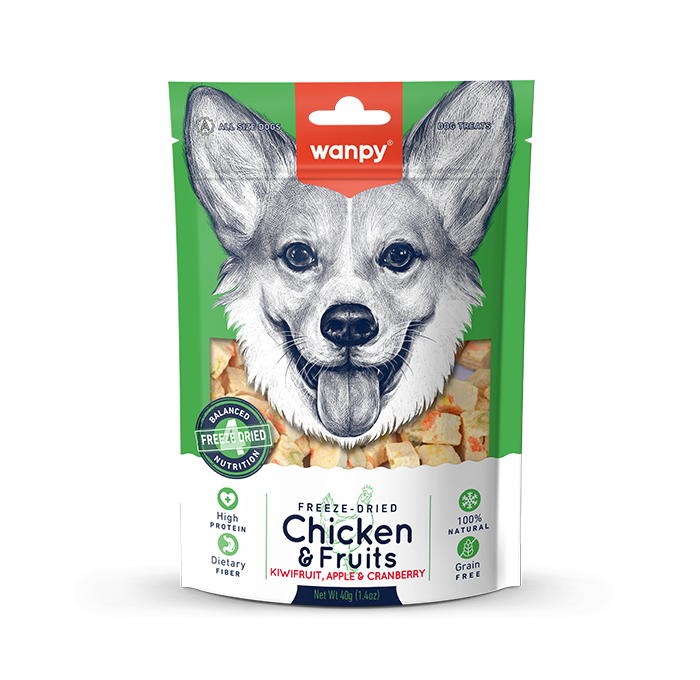 Wanpy Freeze Dried Chicken & Fruits Dog Treat 40g