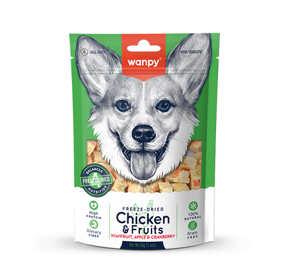Wanpy Freeze Dried Chicken & Fruits Dog Treat 40g