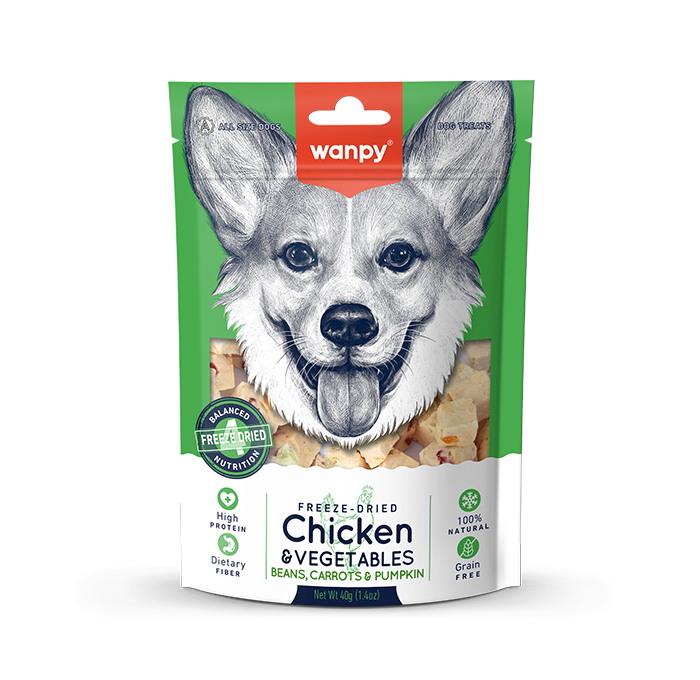 Wanpy Freeze Dried Chicken & Vegetables Dog Treat 40g