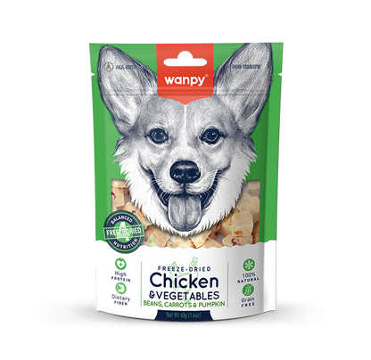 Wanpy Freeze Dried Chicken & Vegetables Dog Treat 40g