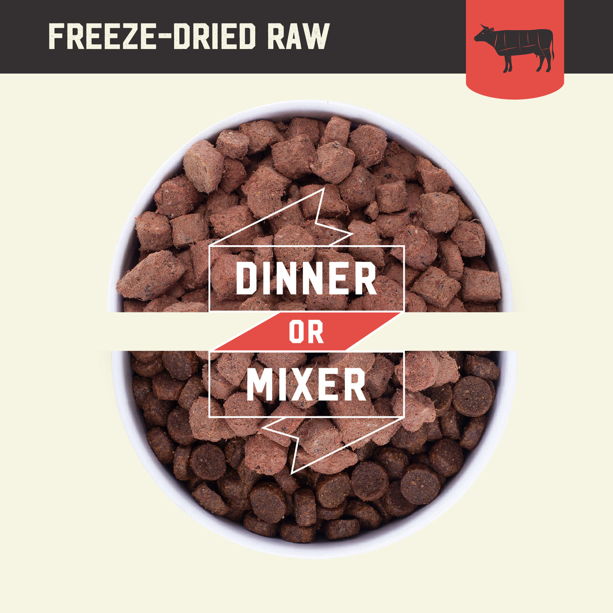 Kiwi Kitchens Freeze-Dried Raw Grass-Fed Beef Dinner Dog Food