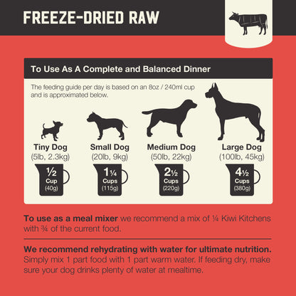 Kiwi Kitchens Freeze-Dried Raw Grass-Fed Beef Dinner Dog Food
