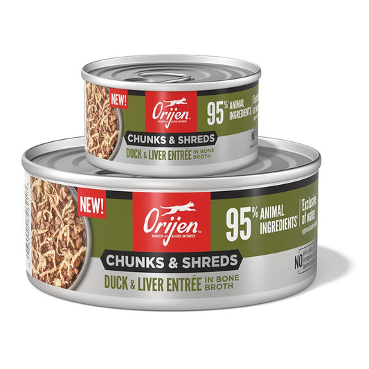 ORIJEN Chunks & Shreds, Duck & Liver Entrée - Wet Cat Food