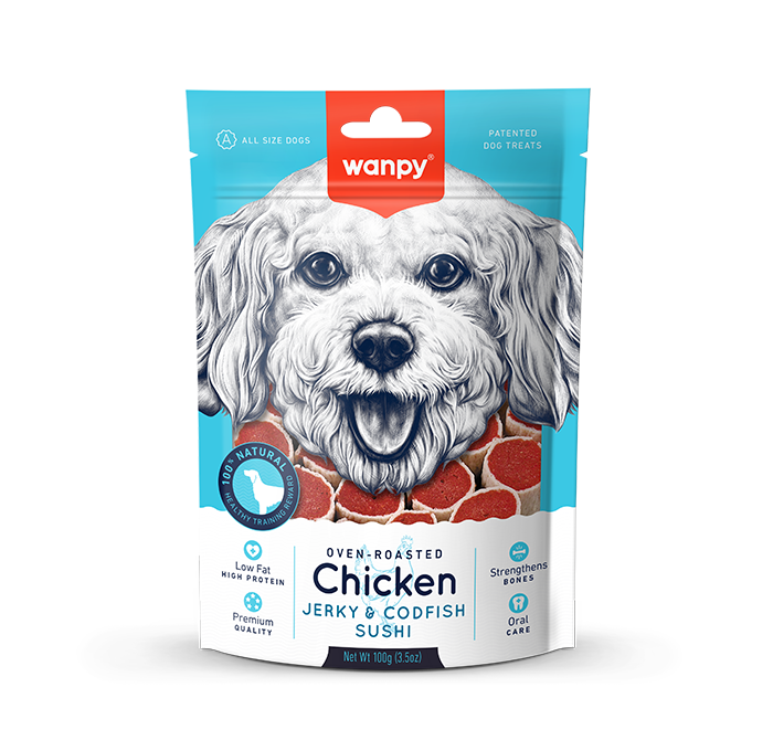 Wanpy Dog Chicken and Codfish Sushi 100g