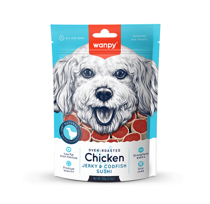 Wanpy Dog Chicken and Codfish Sushi 100g