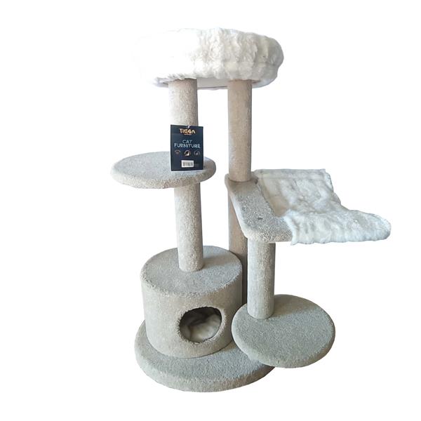 Tigga Carpet Cat Tree Christchurch Cream 58x58x111cm