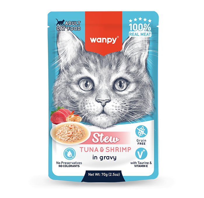 Wanpy Cat Pouch 70g Tuna and Shrimp Stew