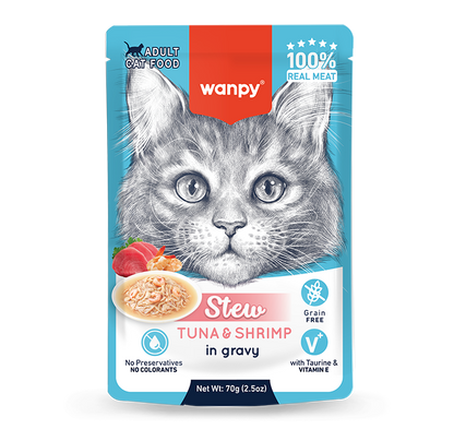 Wanpy Cat Pouch 70g Tuna and Shrimp Stew