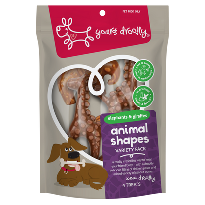 Yours Droolly Animal Shapes Dog Treats-  Variety 4pk