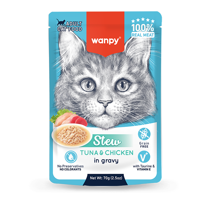 Wanpy Cat Pouch 70g Tuna and Chicken Stew