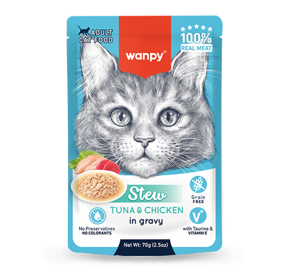 Wanpy Cat Pouch 70g Tuna and Chicken Stew