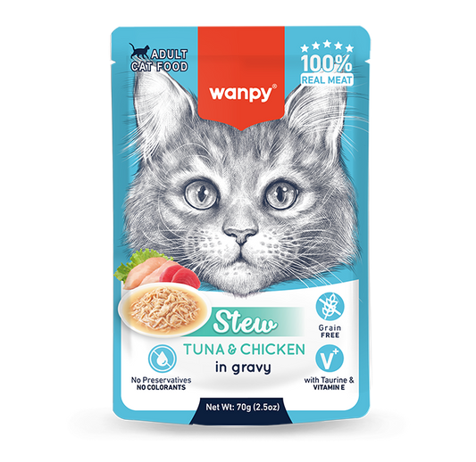 Wanpy Cat Pouch 70g Tuna and Chicken Stew