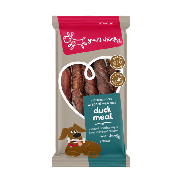 Yours Droolly Duck Wrap Dog Treat Sticks
