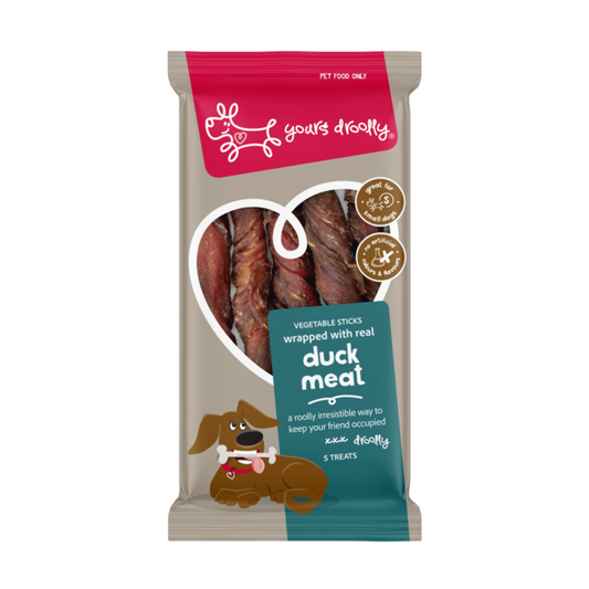 Yours Droolly Duck Wrap Dog Treat Sticks