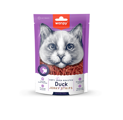 Wanpy Cat Duck Jerky Strips 80g