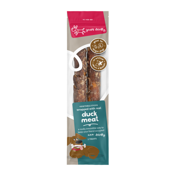 Yours Droolly Duck Wrap Dog Treat Sticks