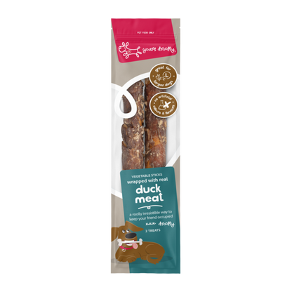 Yours Droolly Duck Wrap Dog Treat Sticks