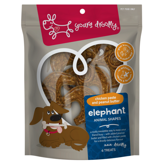 Yours Droolly Dog Treats - Animal Shapes with Chicken Paste 6pk