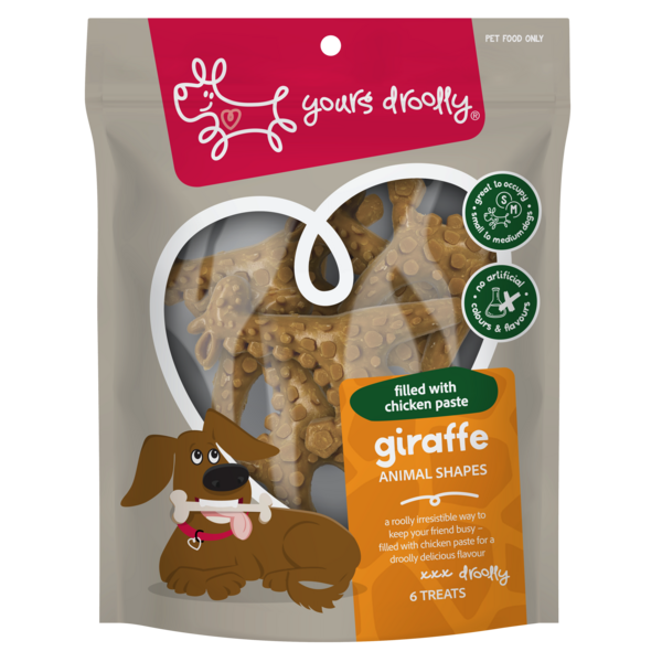 Yours Droolly Dog Treats - Animal Shapes with Chicken Paste 6pk