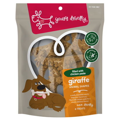 Yours Droolly Dog Treats - Animal Shapes with Chicken Paste 6pk